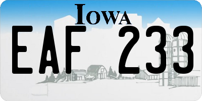 IA license plate EAF233