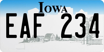 IA license plate EAF234