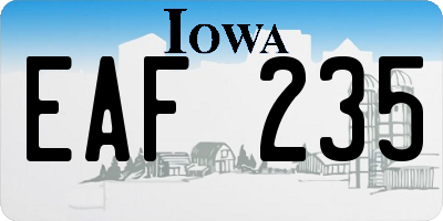 IA license plate EAF235