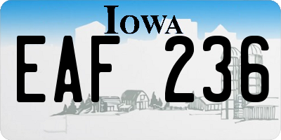 IA license plate EAF236