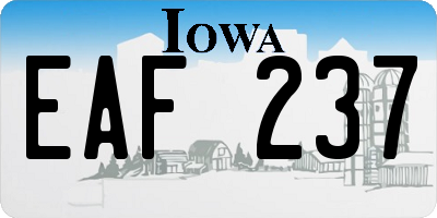 IA license plate EAF237