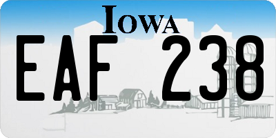 IA license plate EAF238