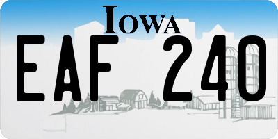 IA license plate EAF240