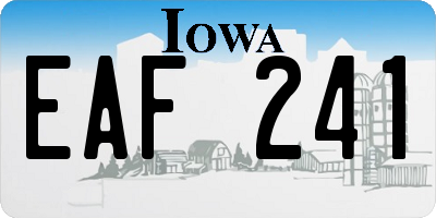 IA license plate EAF241