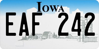 IA license plate EAF242