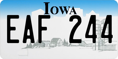 IA license plate EAF244