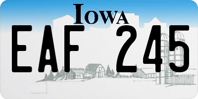 IA license plate EAF245