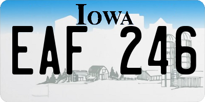 IA license plate EAF246