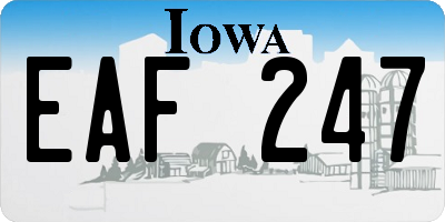 IA license plate EAF247