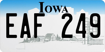 IA license plate EAF249