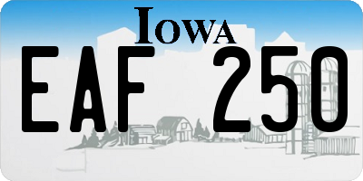 IA license plate EAF250