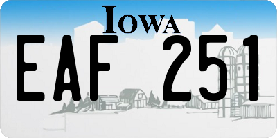 IA license plate EAF251