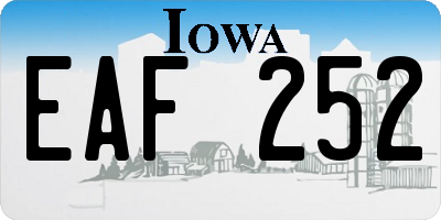 IA license plate EAF252