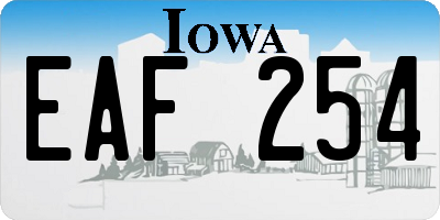 IA license plate EAF254