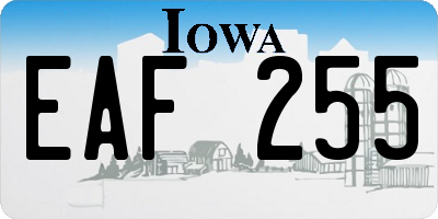 IA license plate EAF255