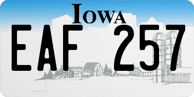 IA license plate EAF257