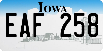 IA license plate EAF258