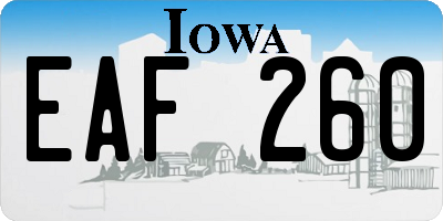 IA license plate EAF260