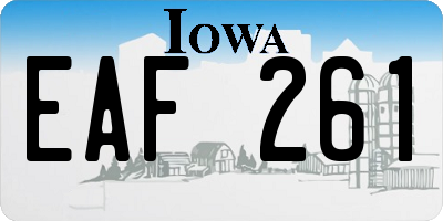 IA license plate EAF261