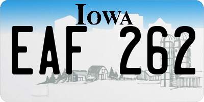 IA license plate EAF262