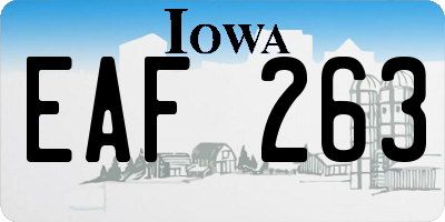 IA license plate EAF263