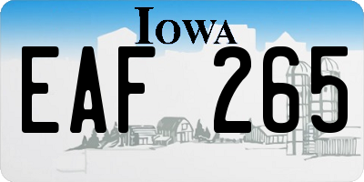 IA license plate EAF265