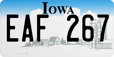 IA license plate EAF267