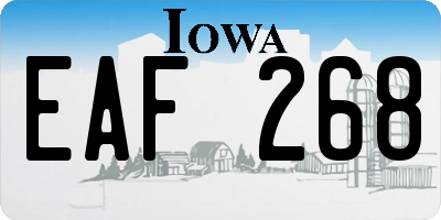 IA license plate EAF268