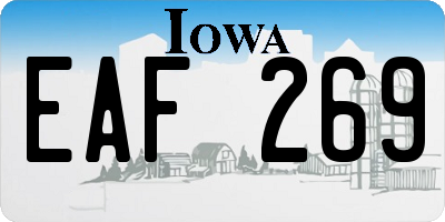 IA license plate EAF269