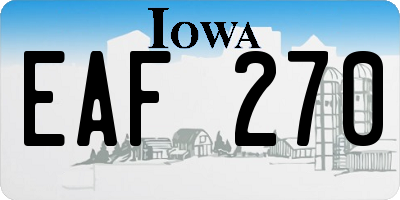 IA license plate EAF270