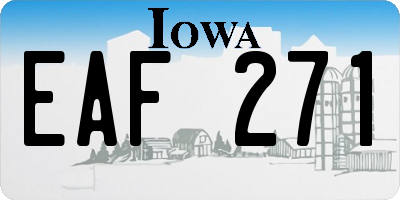 IA license plate EAF271