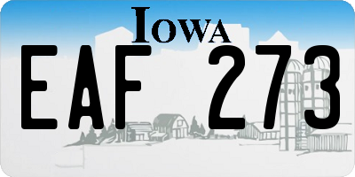 IA license plate EAF273