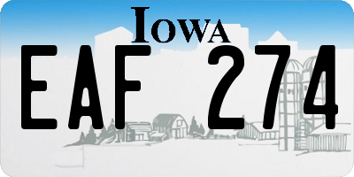 IA license plate EAF274