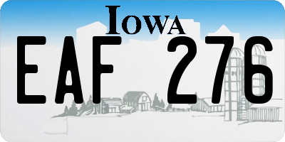 IA license plate EAF276