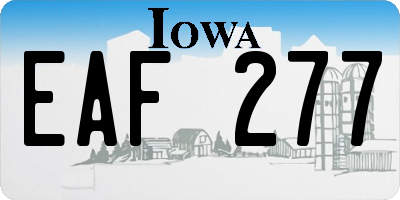 IA license plate EAF277