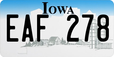 IA license plate EAF278