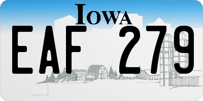 IA license plate EAF279