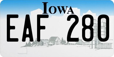 IA license plate EAF280