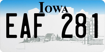 IA license plate EAF281