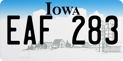 IA license plate EAF283