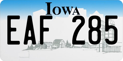 IA license plate EAF285