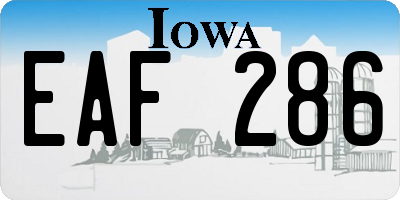 IA license plate EAF286