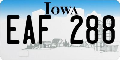 IA license plate EAF288