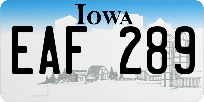 IA license plate EAF289