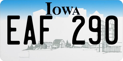 IA license plate EAF290