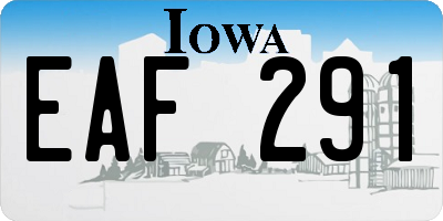 IA license plate EAF291