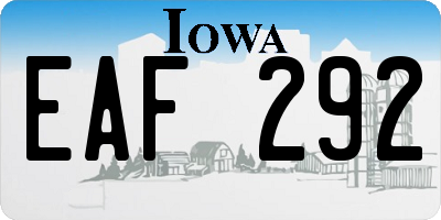 IA license plate EAF292