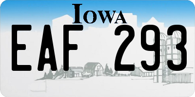 IA license plate EAF293