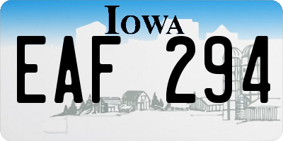 IA license plate EAF294