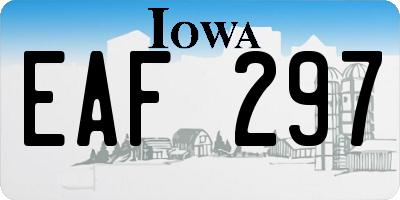 IA license plate EAF297